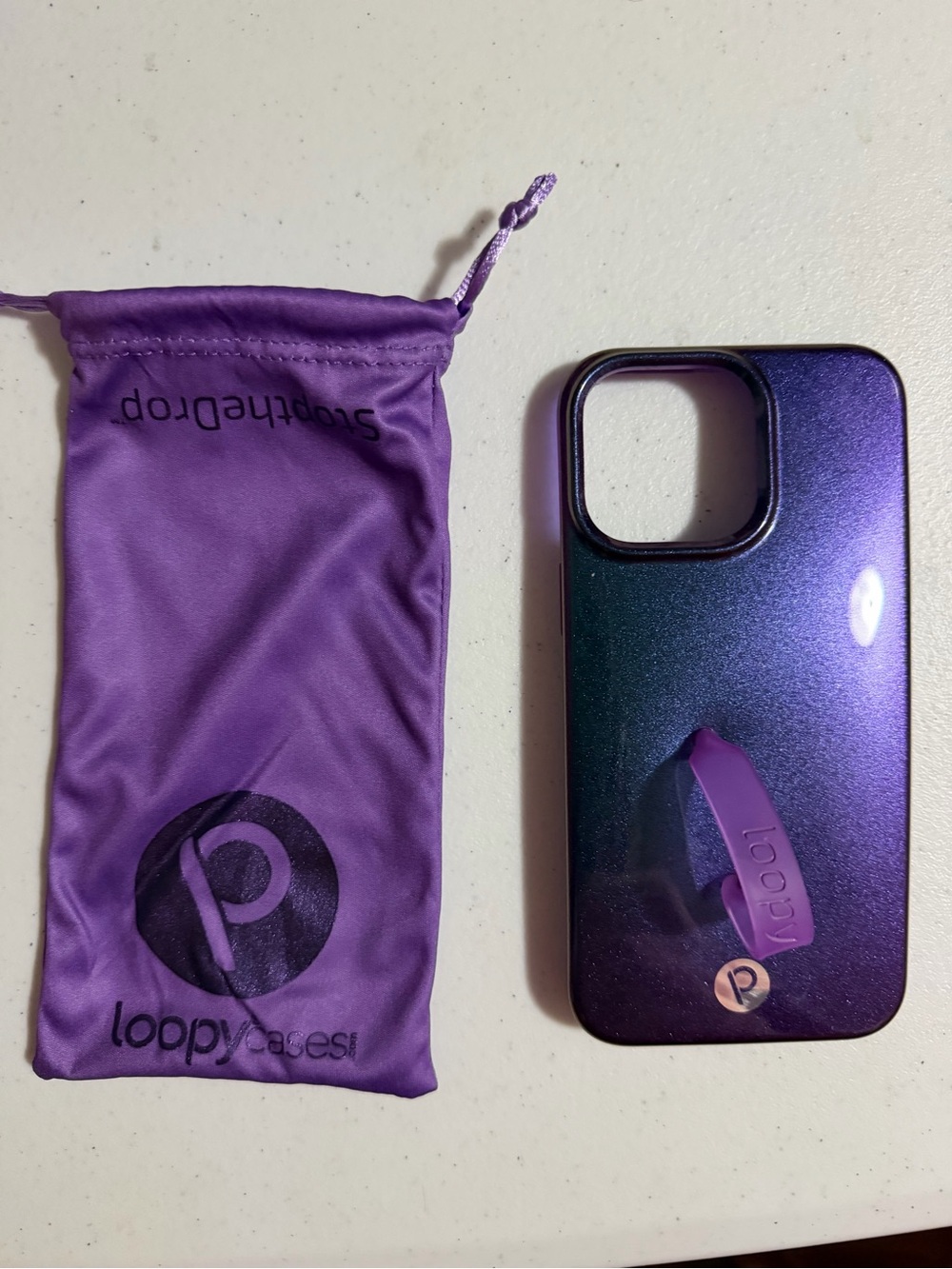 Loopy Case Purple/Teal glitter